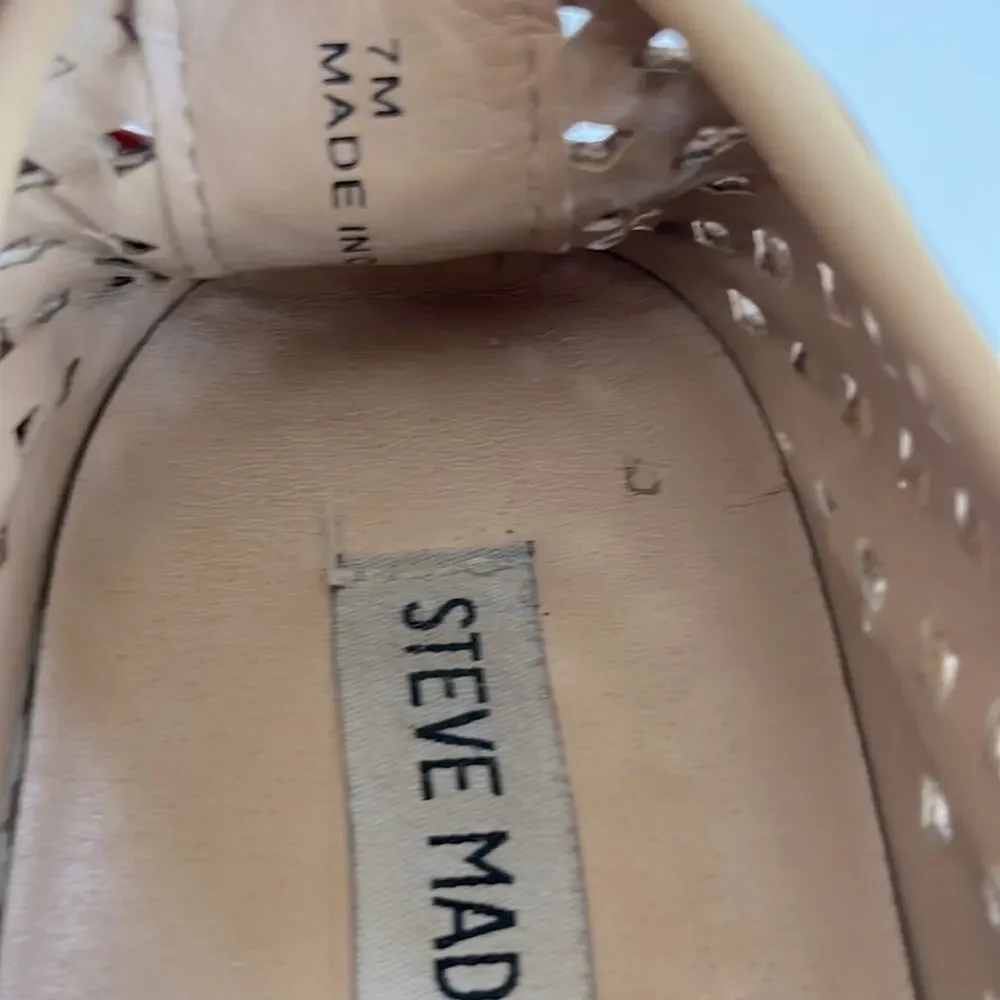 Steve Madden Zeena Cutout Slip On Tan Sneakers Women’s Size 7